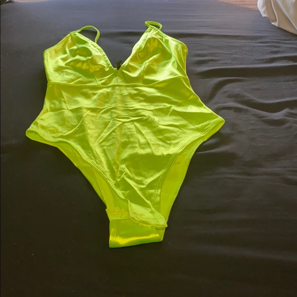 Lime green body suit